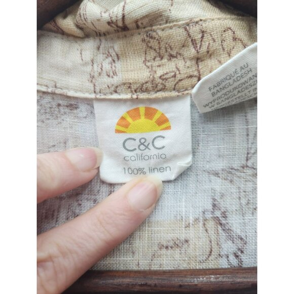C&C California Womens 100% Linen Button-Up Shirt - Picture 4 of 7